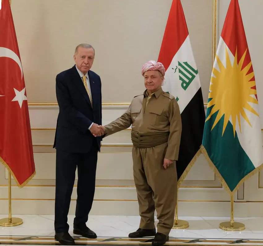 Serokê Kurdistanê Mesûd Barzanî û serokkomarê Tirkiyê Erdoğan hevdîtinekî pêkanîn